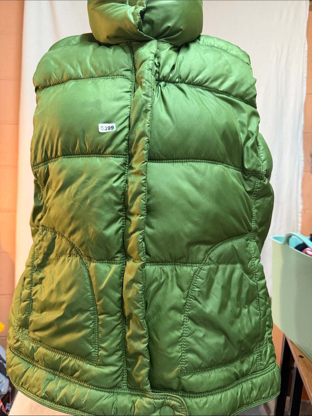 Old Navy Olive Green Quilted Puffer Vest